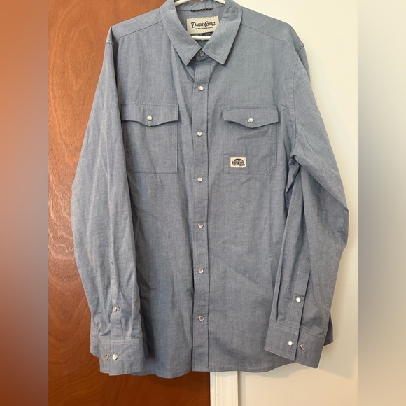Men’s Duck Camp- Limited Edition Lone Star Chambray Snap Button Up. Size XL - Picture 1 of 4